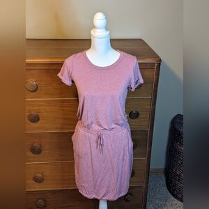 32 degrees cool pink rose tie waist dress SZ S